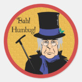 Sticker Rond Ebenezer Scrooge Bah ! Humbug ! (Devant)