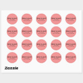 Sticker Rond Ebony Elegant Sketted Paix & Amour Vacances (Feuille)