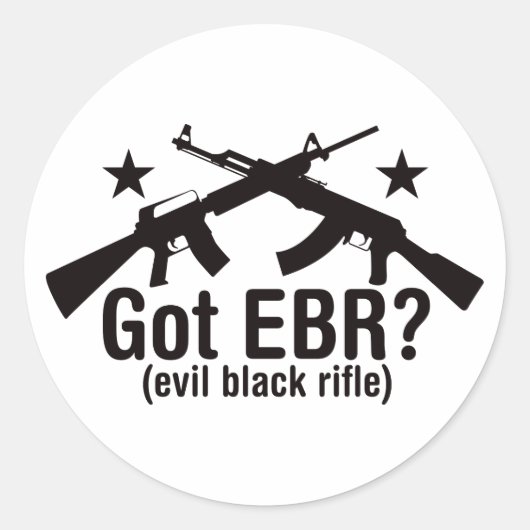 Sticker Rond EBR obtenu ? AR15 et AK47 (Devant)