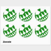 Sticker Rond Écales vertes et blanches (Feuille)
