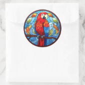 Sticker Rond Écarpe en verre doux Macaw Parrot Bird (Sac)