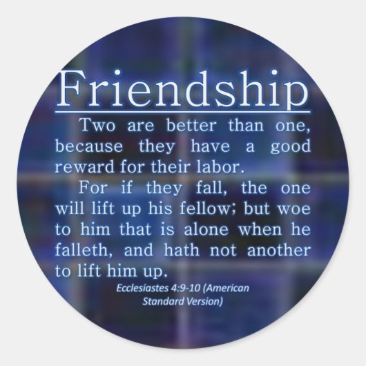Sticker Rond Ecclésiaste 4:9-10 (Devant)