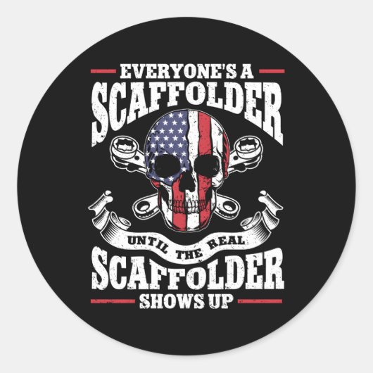 Sticker Rond Échafaudage Scaffold Builder Scaffold (Devant)