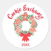 Sticker Rond Échange de biscuits de Noël (Devant)