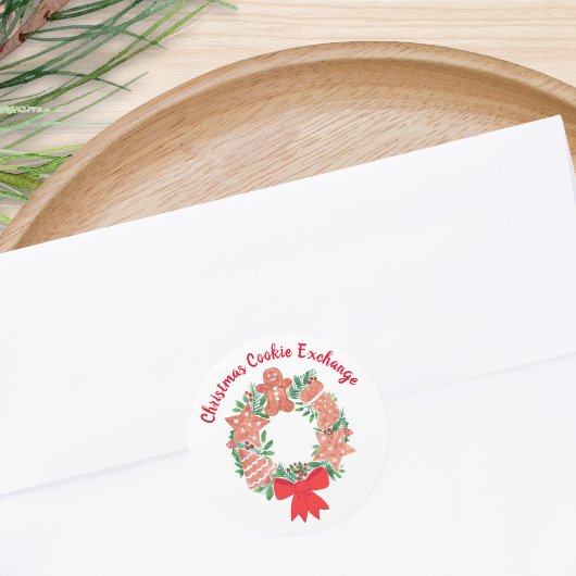 Sticker Rond Échange de biscuits de Noël au gingembre