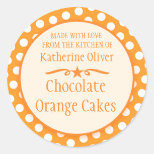 Sticker Rond Échange de biscuits orange rond autocollants-cadea