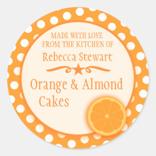 Sticker Rond Échange de biscuits orange rond autocollants-cadea