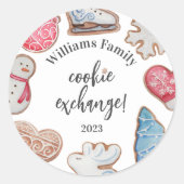 Sticker Rond Échange de cookies de Noël (Devant)