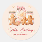 Sticker Rond Échange de cookies Gingerbread Homme Blush (Devant)