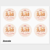 Sticker Rond Échange de cookies Gingerbread Homme Blush (Feuille)