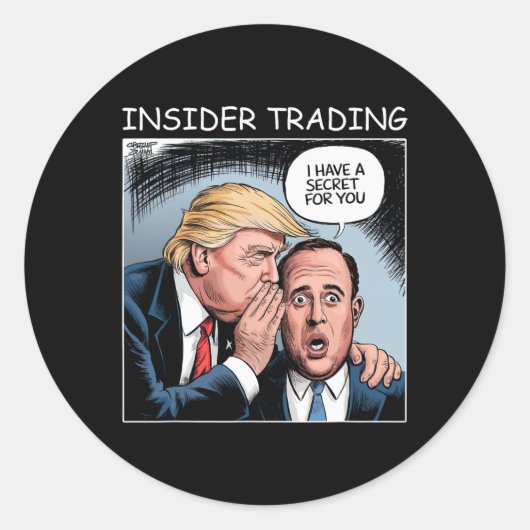 Sticker Rond Échange d'initiés Trump - Drôle (Devant)