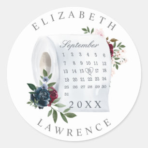 Sticker Rond Échangez le calendrier des rouleaux de papier de l