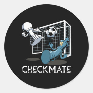Sticker Rond Échec et mat de football aux échecs