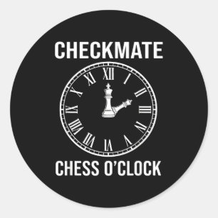 Sticker Rond Échec et mat Époque d'échecs