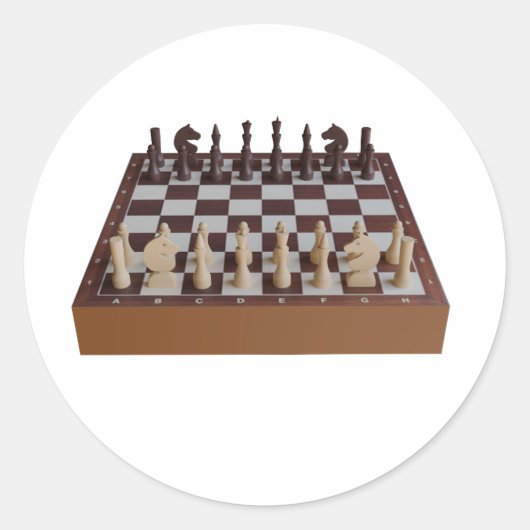 Sticker Rond Echecboard avec échecs (Devant)