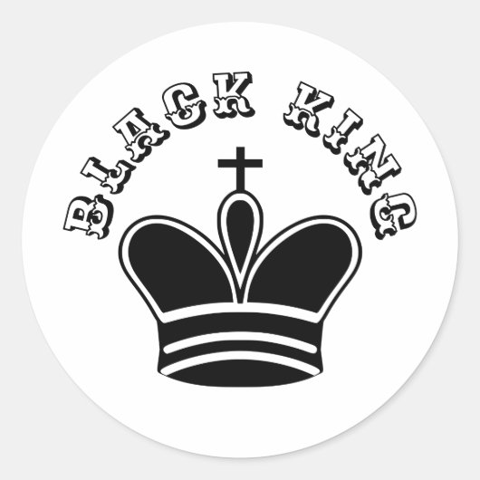 Sticker Rond Échecs Black King (Devant)