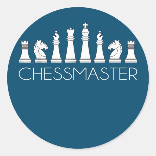 Sticker Rond Échecs - Chessmaster (Devant)