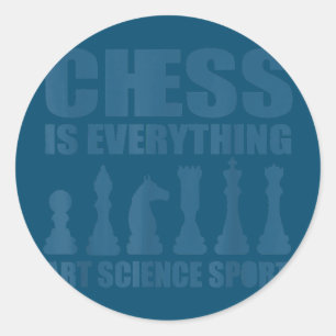 Sticker Rond Échecs Est Art Science Sports Cadeaux Femmes Homme