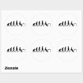 Sticker Rond Échecs - Évolution du joueur d'échecs (Feuille)