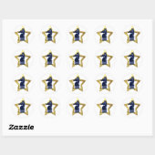 Sticker Rond Échecs Gold Star Rook (Feuille)