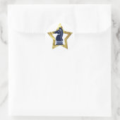 Sticker Rond Échecs Gold Star Rook (Sac)