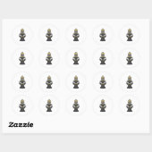 Sticker Rond Échecs King Crown Chess (Feuille)