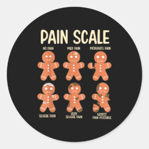 Sticker Rond Échelle de douleur drôle bonhomme en pain d'épice