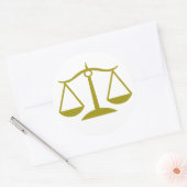 Sticker Rond Échelles de justice - Or (Enveloppe)
