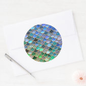 Sticker Rond Echelles de sirène de Parties scintillant multicol (Enveloppe)