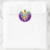 STICKER ROND ÉCHELLES D'OR DE LA LOI AVEC GEM STONES MONOGRAM (Sac)