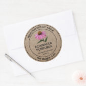 Sticker Rond Echinacea Purpurea Confleur pourpre (Enveloppe)