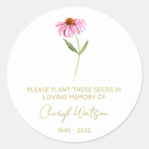 Sticker Rond Echinacea Simple pochette de graines de souvenir