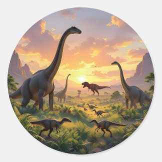 Sticker Rond Échos du monde antique – Fantastique préhistorique