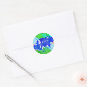 Sticker Rond Éclaboussure de vert bleu de Merci d'aquarelle (Enveloppe)