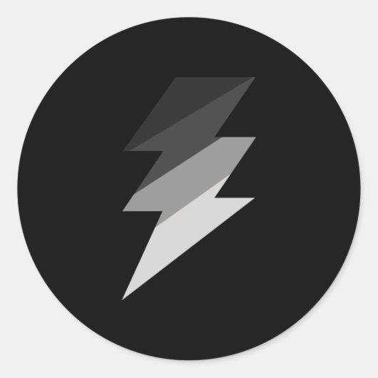 Sticker Rond Éclair argenté Tonnerre (Devant)