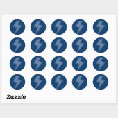 Sticker Rond Éclair Bleu (Feuille)