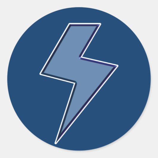 Sticker Rond Éclair Bleu (Devant)