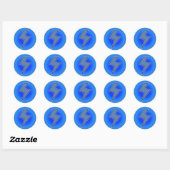 Sticker Rond Éclair Bleu (Feuille)
