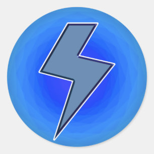 Sticker Rond Éclair Bleu