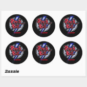 Sticker Rond Éclair de roche et de rouleau (Feuille)