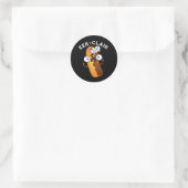 Sticker Rond Éclair Drôle Eclair Pun Fond Sombre (Sac)