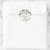 Sticker Rond Éclairage à cordes, Brush Stroke, Floral Hearts Ma (Sac)