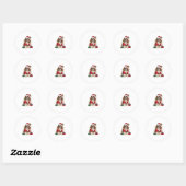 Sticker Rond Éclairage de Noël Cavalier roi Charles Spaniel Chi (Feuille)