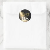 Sticker Rond éclairage de scène avec initiales, mariage (Sac)