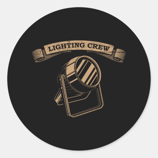 Sticker Rond ÉCLAIRAGE ÉQUIPAGE Théâtre Éclairage Technicien St (Devant)