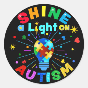 Sticker Rond ÉCLAIREZ une lumière sur AUTISM