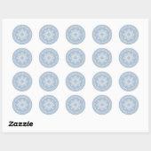 Sticker Rond Éclat de neige minimal moderne bleu poussiéreux ad (Feuille)