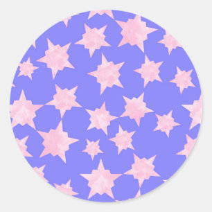 Sticker Rond Éclatement cosmique rose
