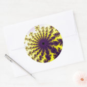Sticker Rond Éclatement jaune et violet (Enveloppe)