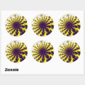 Sticker Rond Éclatement jaune et violet (Feuille)